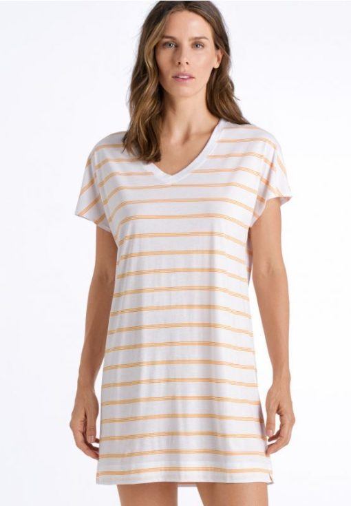 Hanro Laura bigshirt Stripe yellow - Afbeelding 2