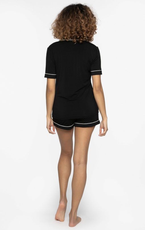Pretty You London Bamboo short pyjama set black - Afbeelding 4