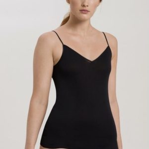 Hanro Cotton Seamless spaghetti top zwart & wit - Afbeelding 2