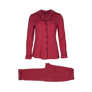 Pretty You London Bamboo pyjama set scarlet red