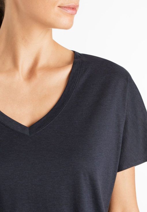 Hanro Laura bigshirt Midnight - Afbeelding 4