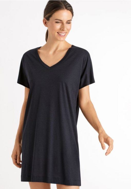 Hanro Laura bigshirt Midnight - Afbeelding 2