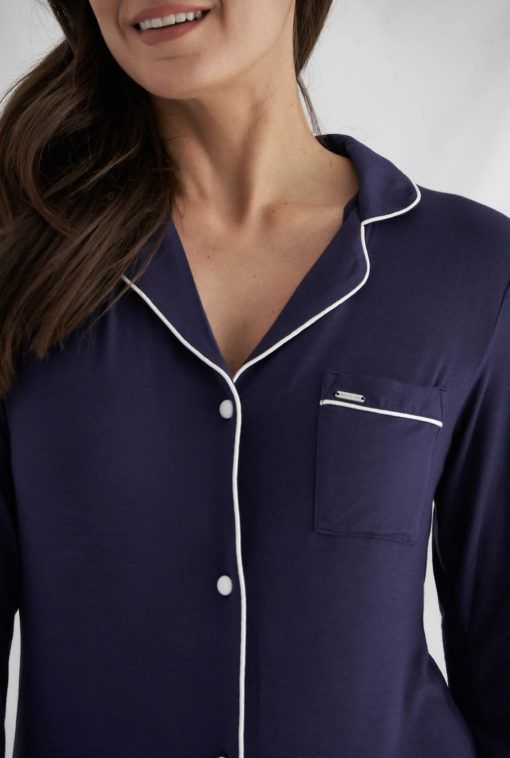 Pretty You London Bamboo nightshirt midnight blue - Afbeelding 5