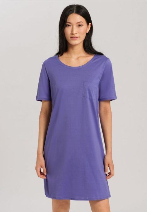 Hanro Cotton Deluxe nightdress Violet Blue - Afbeelding 2