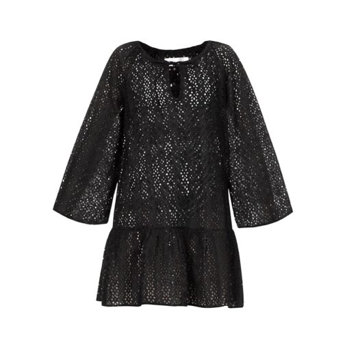 Seafolly Broderie Anglaise cover up zwart
