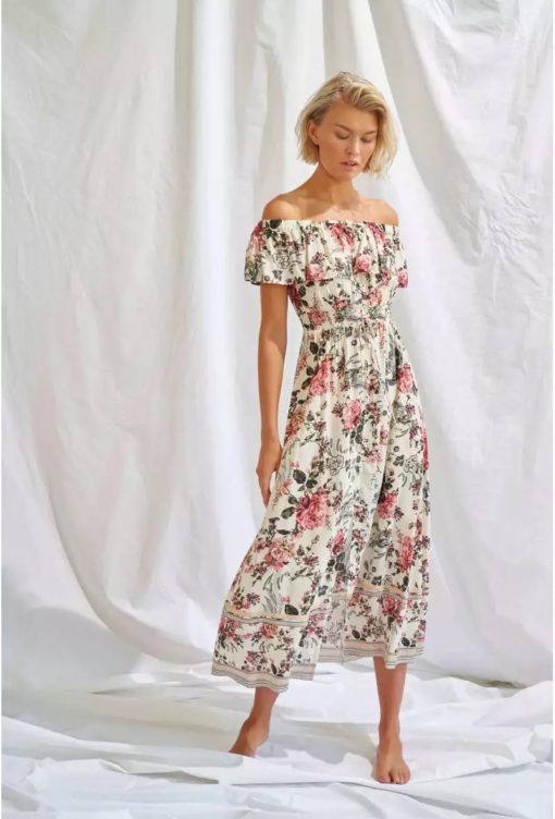 Watercult Secret Garden off-shoulder jurk - Afbeelding 2