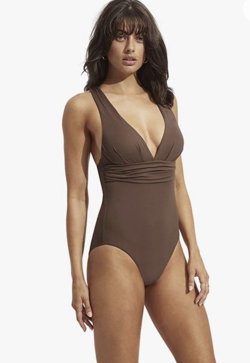 Seafolly Cross Back badpak Tiramisu - Afbeelding 2