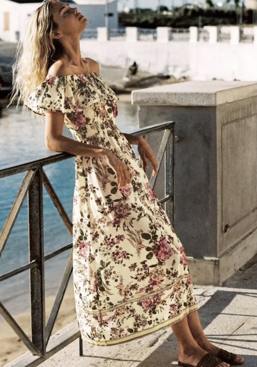 Watercult Secret Garden off-shoulder jurk - Afbeelding 5