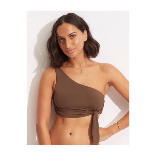 Seafolly One Shoulder top Tiramisu
