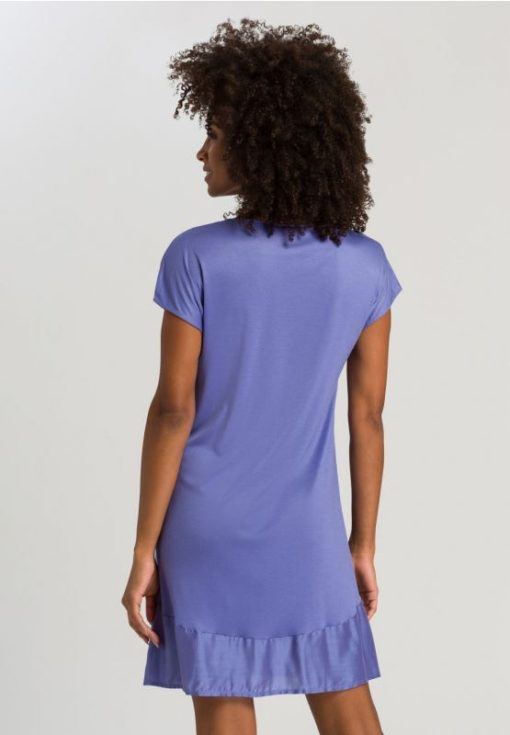 Hanro Livia Short Sleeve (night)dress Violet Blue - Afbeelding 3