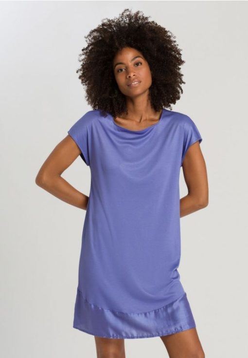 Hanro Livia Short Sleeve (night)dress Violet Blue - Afbeelding 2