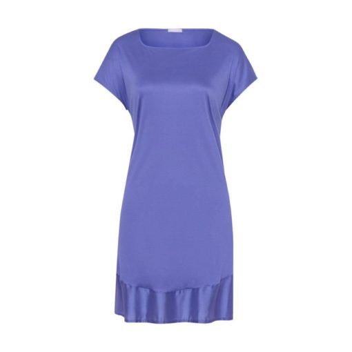 Hanro Livia Short Sleeve (night)dress Violet Blue