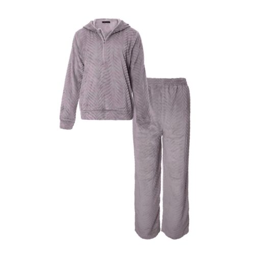 Pretty You London Cosy Chevron loungesuit Shale Grey