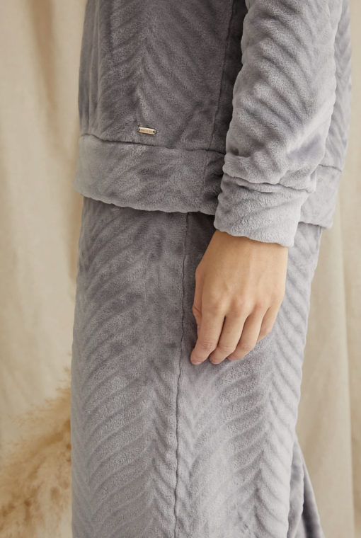 Pretty You London Cosy Chevron loungesuit Shale Grey - Afbeelding 5