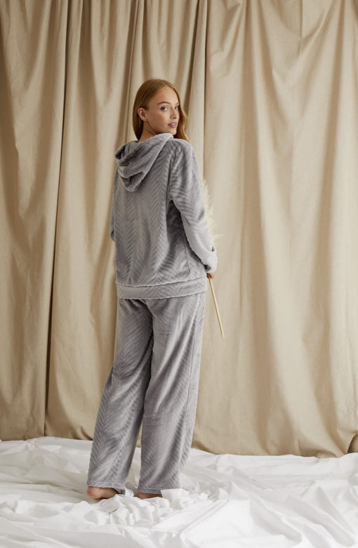 Pretty You London Cosy Chevron loungesuit Shale Grey - Afbeelding 4