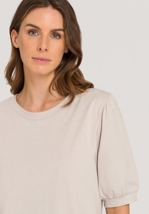 Hanro natural short sleeve shirt Sepia - Afbeelding 2