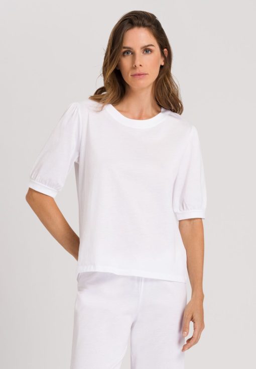 Hanro natural short sleeve shirt wit - Afbeelding 3