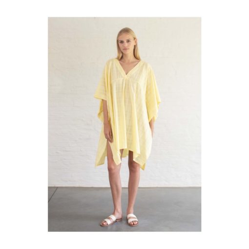 Pluto Nadia kaftan dress yellow