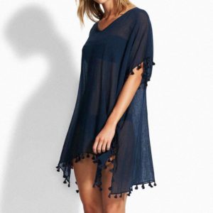 Seafolly Amnesia kaftan indigo - Afbeelding 2