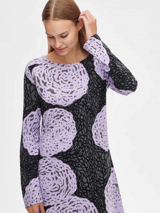 Nanso Selja bigshirt zwart-lila & zwart-beige - Afbeelding 3