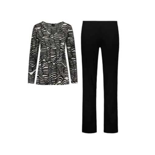 Nanso Unna pyjamaset zwart-wit