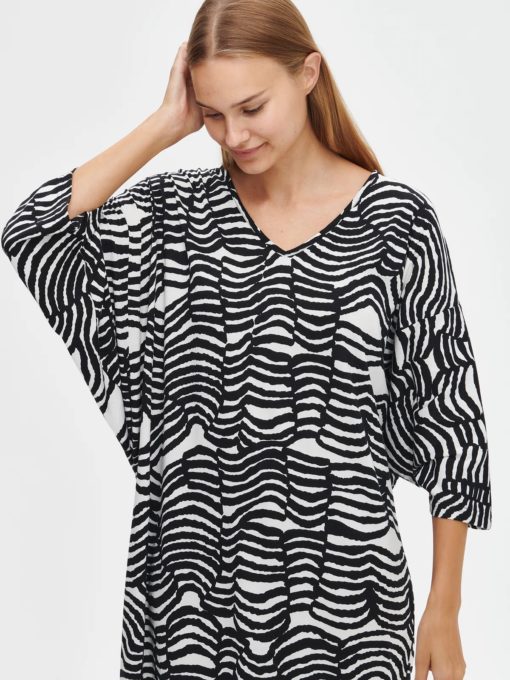Nanso Selja nightdress zwart-wit - Afbeelding 3
