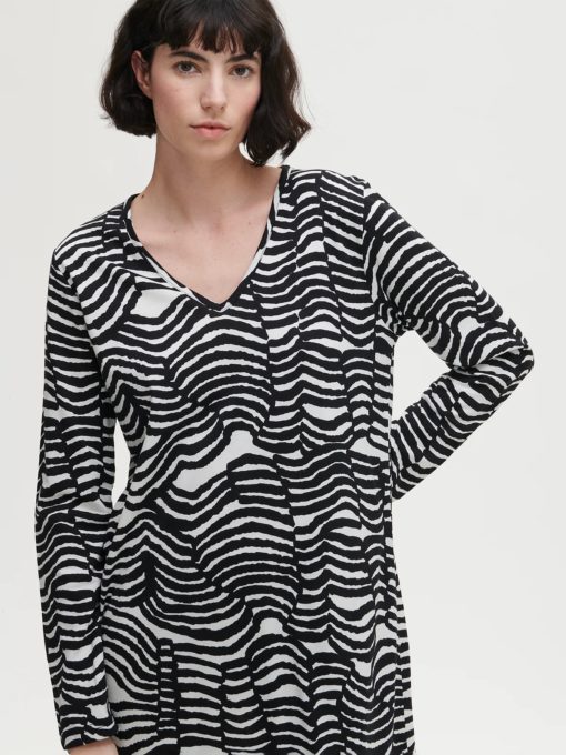 Nanso Unna bigshirt zwart-wit - Afbeelding 3