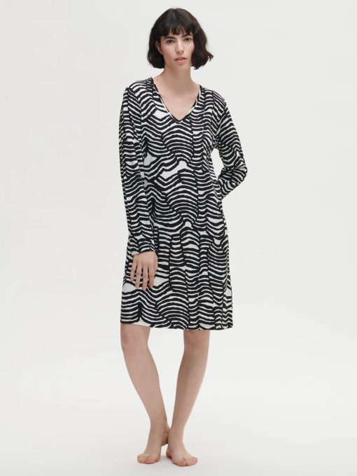 Nanso Unna bigshirt zwart-wit - Afbeelding 2