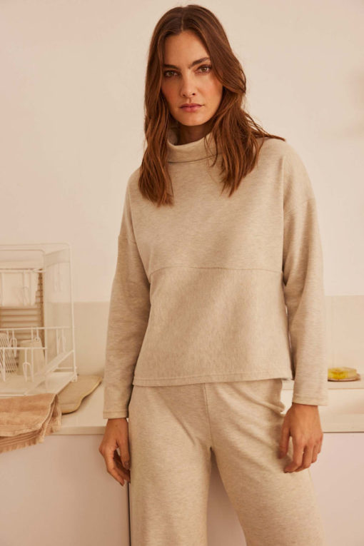 Ysabel Mora loungewear beige sweater - Afbeelding 4