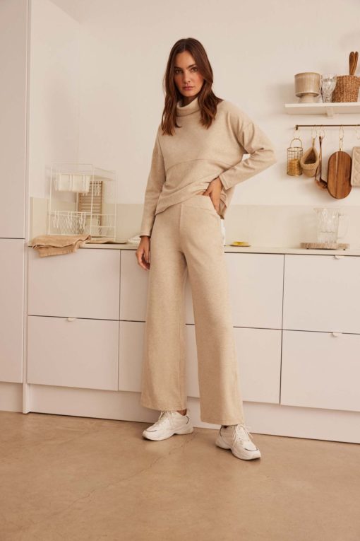 Ysabel Mora loungewear beige wide pants - Afbeelding 3