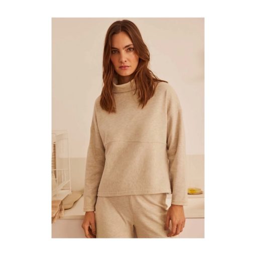 Ysabel Mora loungewear beige sweater