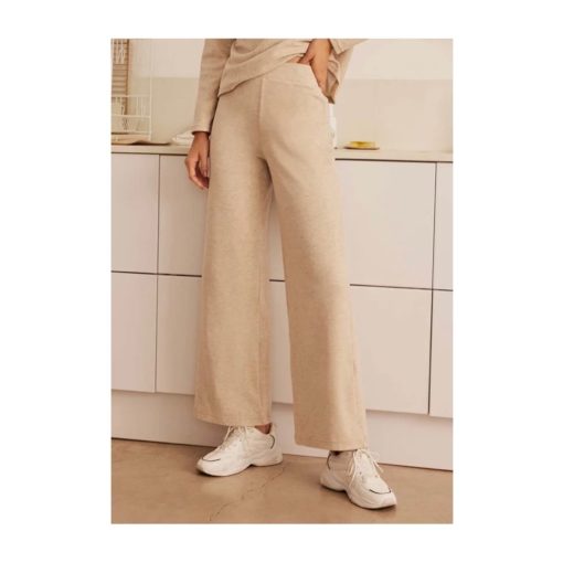 Ysabel Mora loungewear beige wide pants