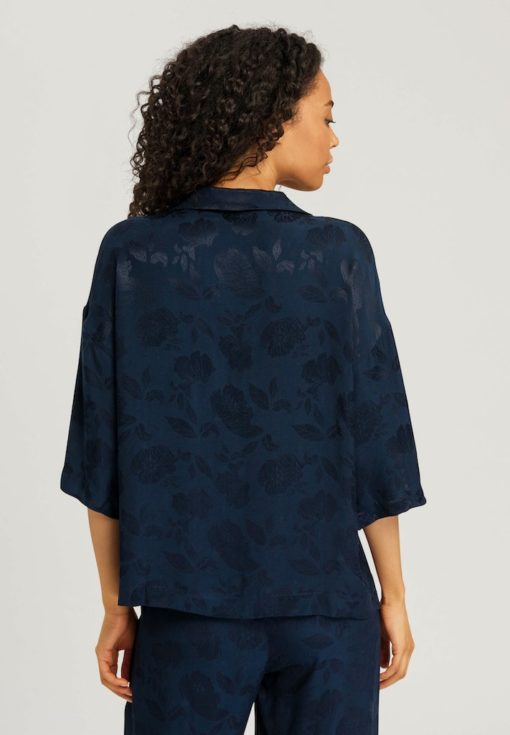 Hanro Valene shirt Blueberry Flowers - Afbeelding 3