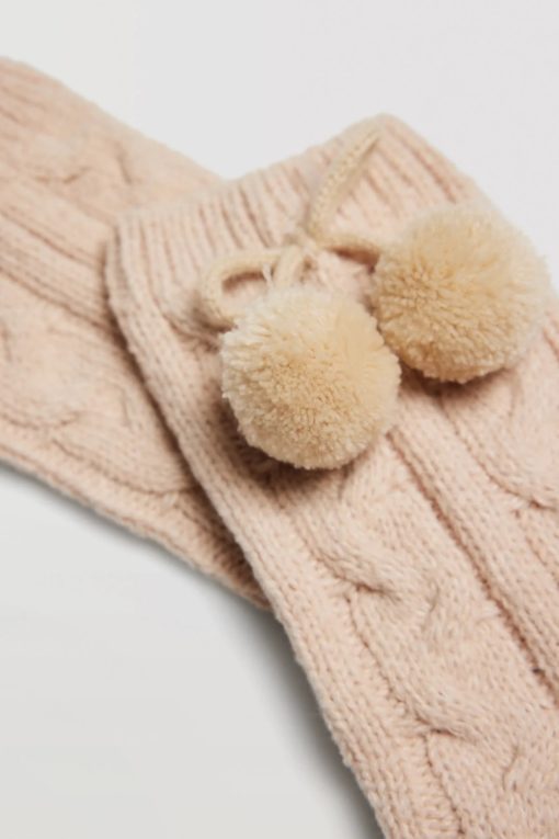 Ysabel Mora soft socks rose beige & creme - Afbeelding 2