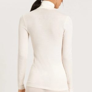 Hanro Woolen Silk coltrui zwart & off-white - Afbeelding 8