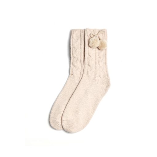 Ysabel Mora soft socks rose beige & creme