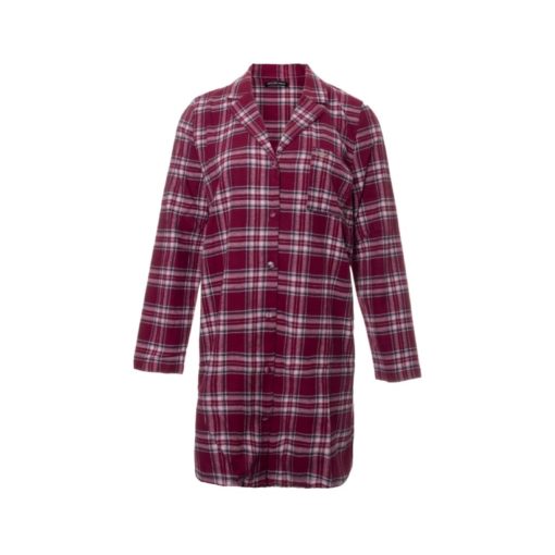 Pretty You London Plaid nightshirt Bordeaux