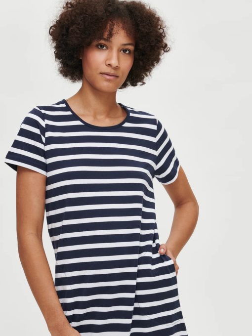 Nanso Maininki striped big shirt blauw/wit - Afbeelding 3