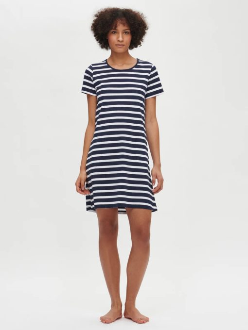 Nanso Maininki striped big shirt blauw/wit - Afbeelding 2