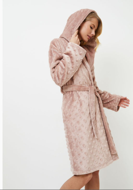 Aruelle badjas Lara Dots Taupe-Pink - Afbeelding 3