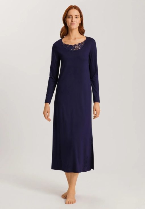 Hanro Anne long nightdress Evening Blue - Afbeelding 2