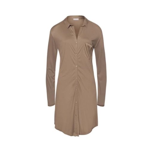 Hanro Grand Central boyfriend nightshirt taupe