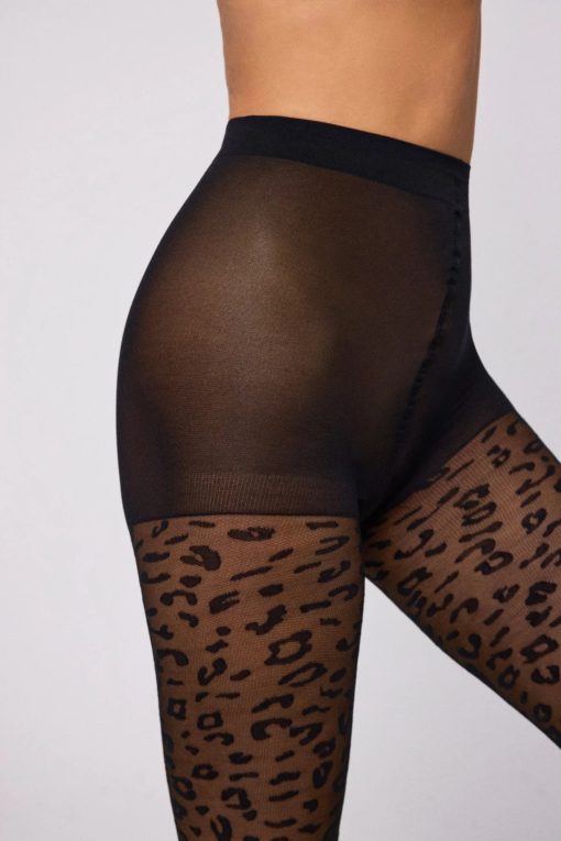 Ysabel Mora leopard tights black - Afbeelding 3