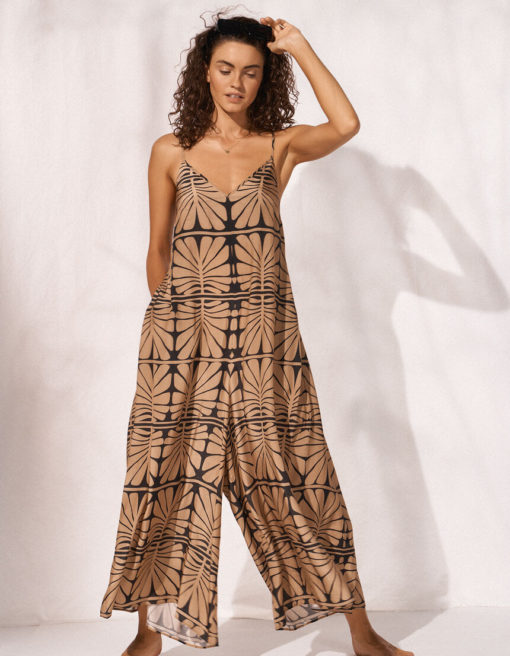 Watercult Artisan Vibe jumpsuit Caramel-Black - Afbeelding 2