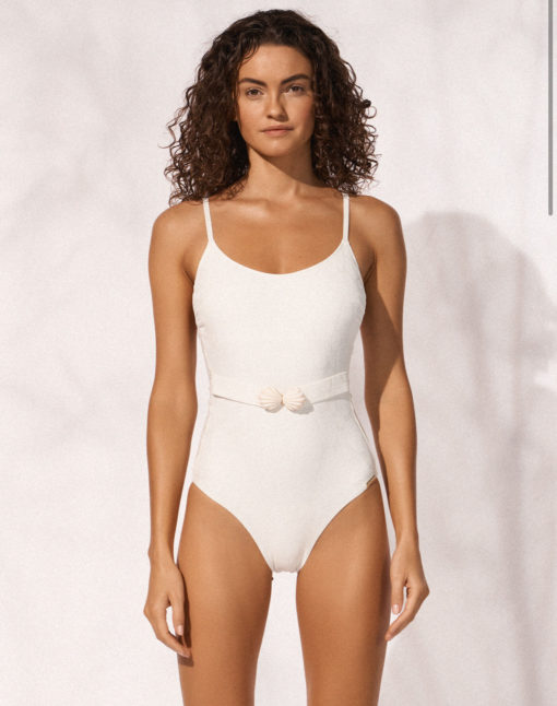 Watercult Coastal Daydream belted swimsuit white - Afbeelding 3
