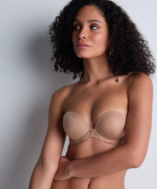 Aubade Sheer Emotion strapless bh Sand - Afbeelding 2