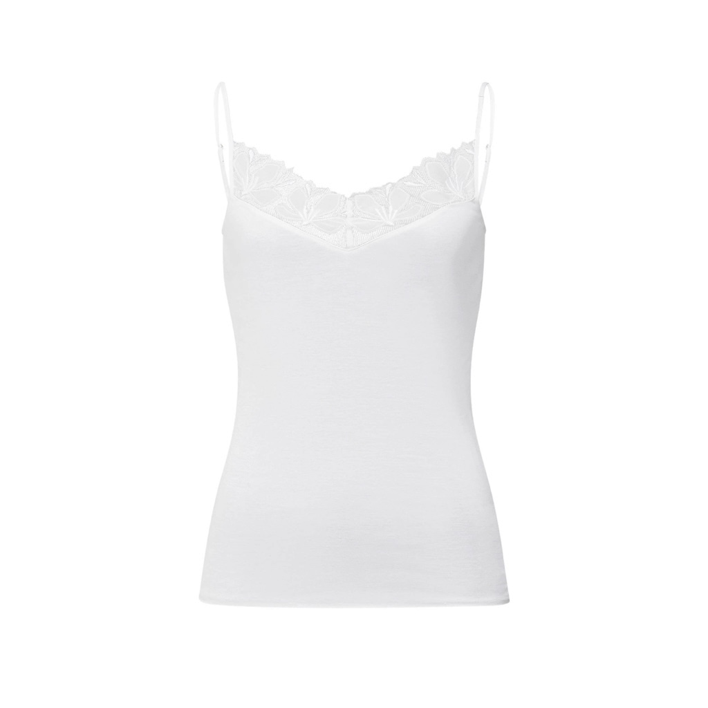 Hanro Kalea spaghetti top off white