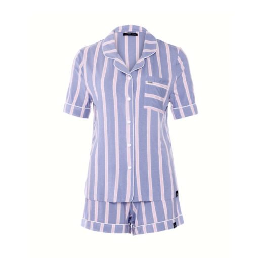 Pretty You London Bamboo short pyjama set stripes