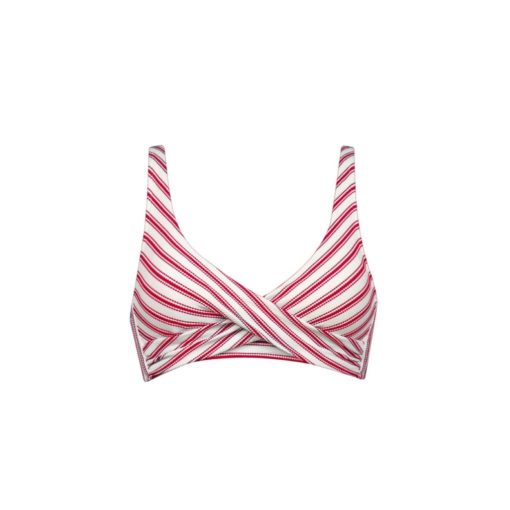 Watercult Seaside Splash bikini top red stripes