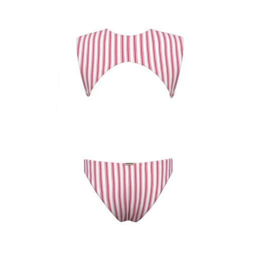 Watercult Seaside Splash open back swimsuit red stripes - Afbeelding 3